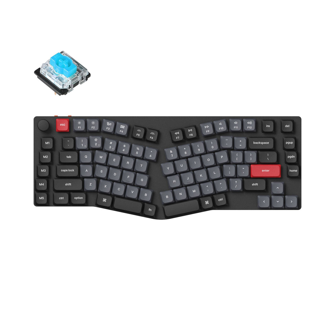 K15 PRO RGB BACKLIGHT HOT-SWAPPABLE QMK VIA PBT KEYCAPS LAYOUT 75%  ULTRA-SLIM ALICE LAYOUT SWITCH GATERON LOW PROFILE BLUE