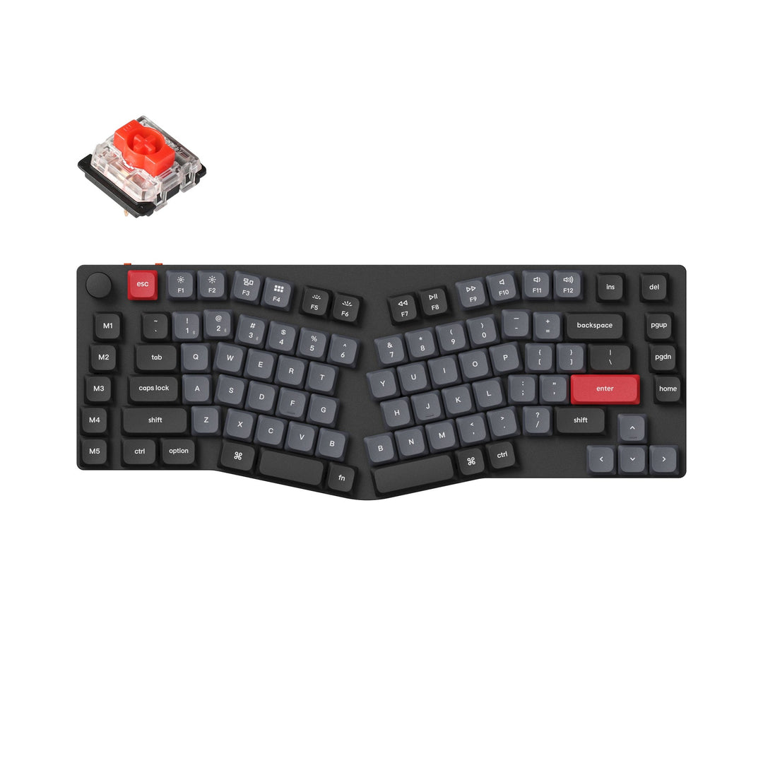 K15 PRO RGB BACKLIGHT HOT-SWAPPABLE QMK VIA PBT KEYCAPS LAYOUT 75%  ULTRA-SLIM ALICE LAYOUT SWITCH GATERON LOW PROFILE RED