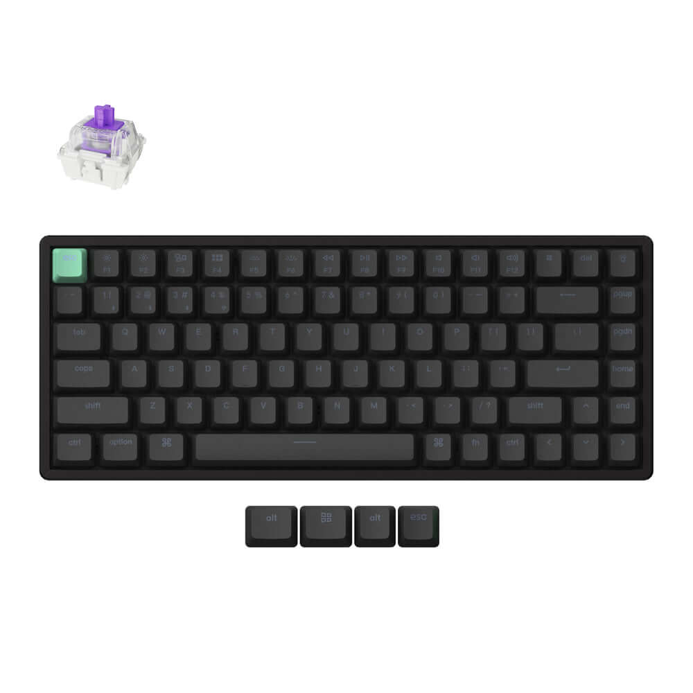 Keychron K2 HE wireless keyboard with customizable keys and magnetic switches in a minimalist design.