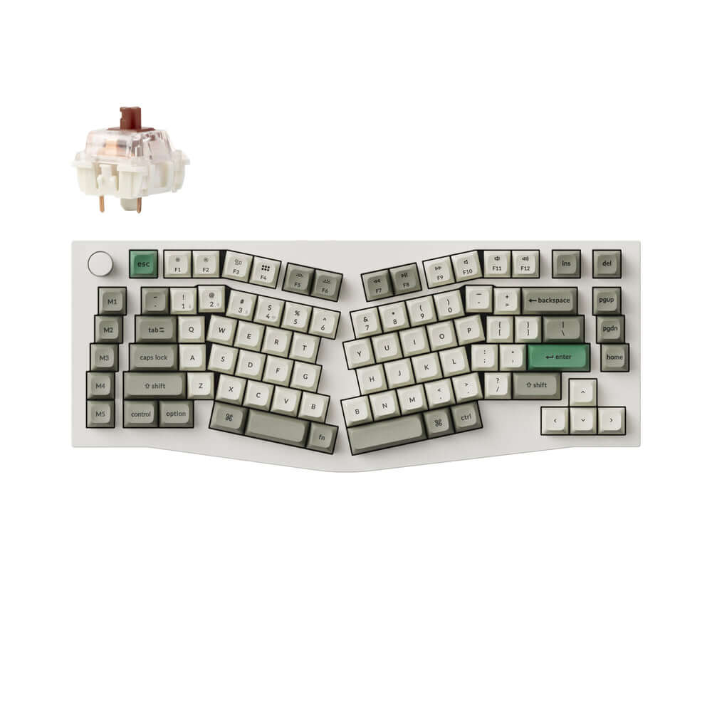 Keychron Q10 Max Alice layout mechanical keyboard with brown switch and premium keycaps.
