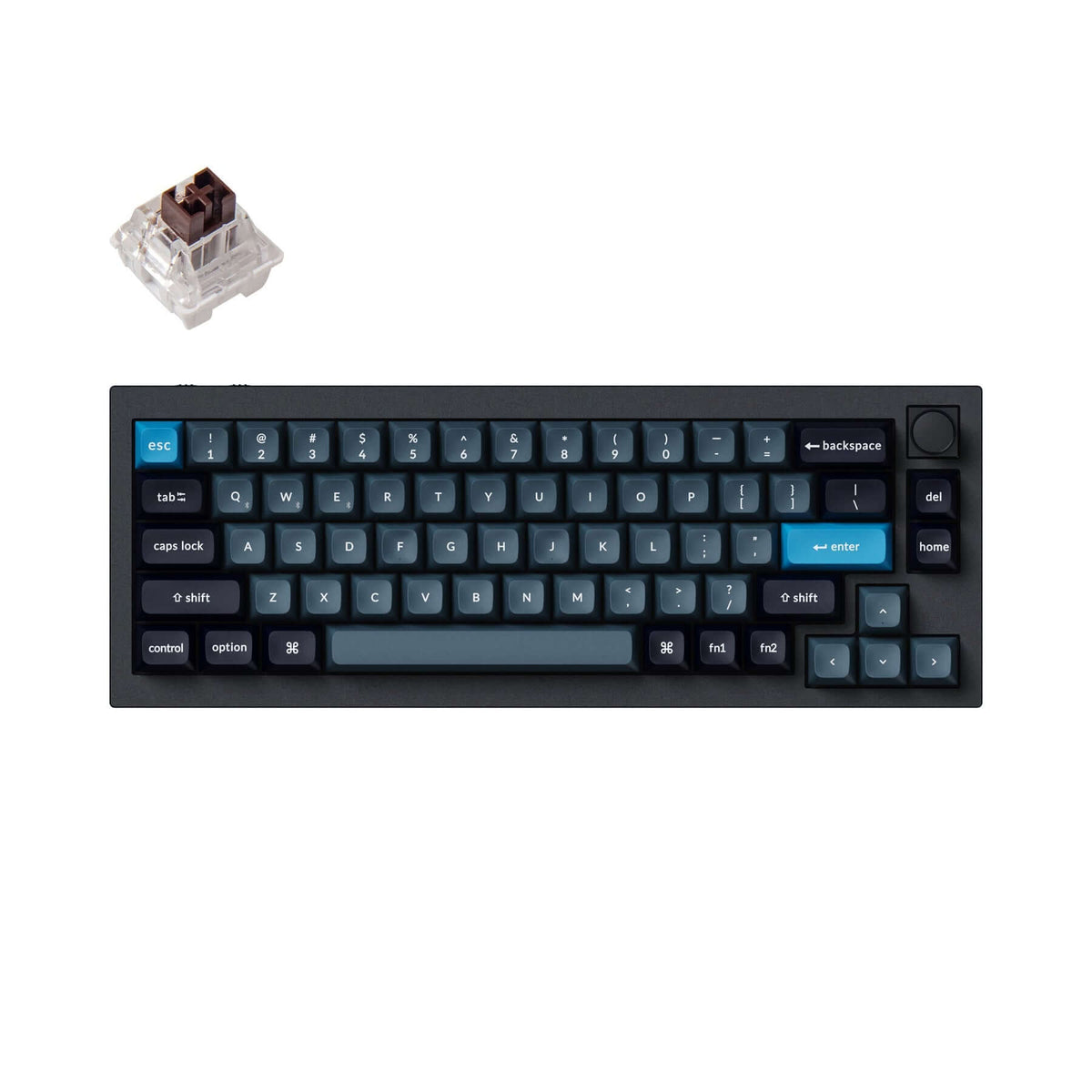 Keychron Q2 PRO Layout 65% RGB BACKLIGHT QMK VIA HOT-SWAPPABLE ALUMINIO KEYCAPS KSA PBT KEYCAPS WIRELESS E COM FIO DOUBLE GASKET DESIGN CARBON BLACK SWITCH KEYCHRON K PRO BROWN