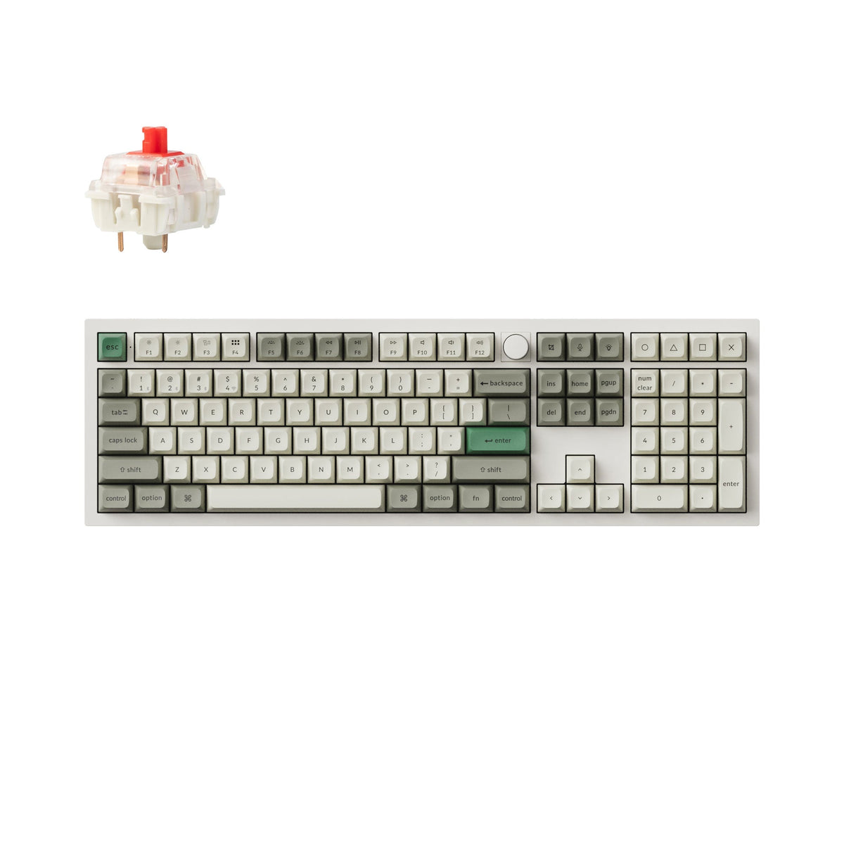 Keychron Q6 Max teclado mecânico personalizado wireless com botão mecânico destacado.
