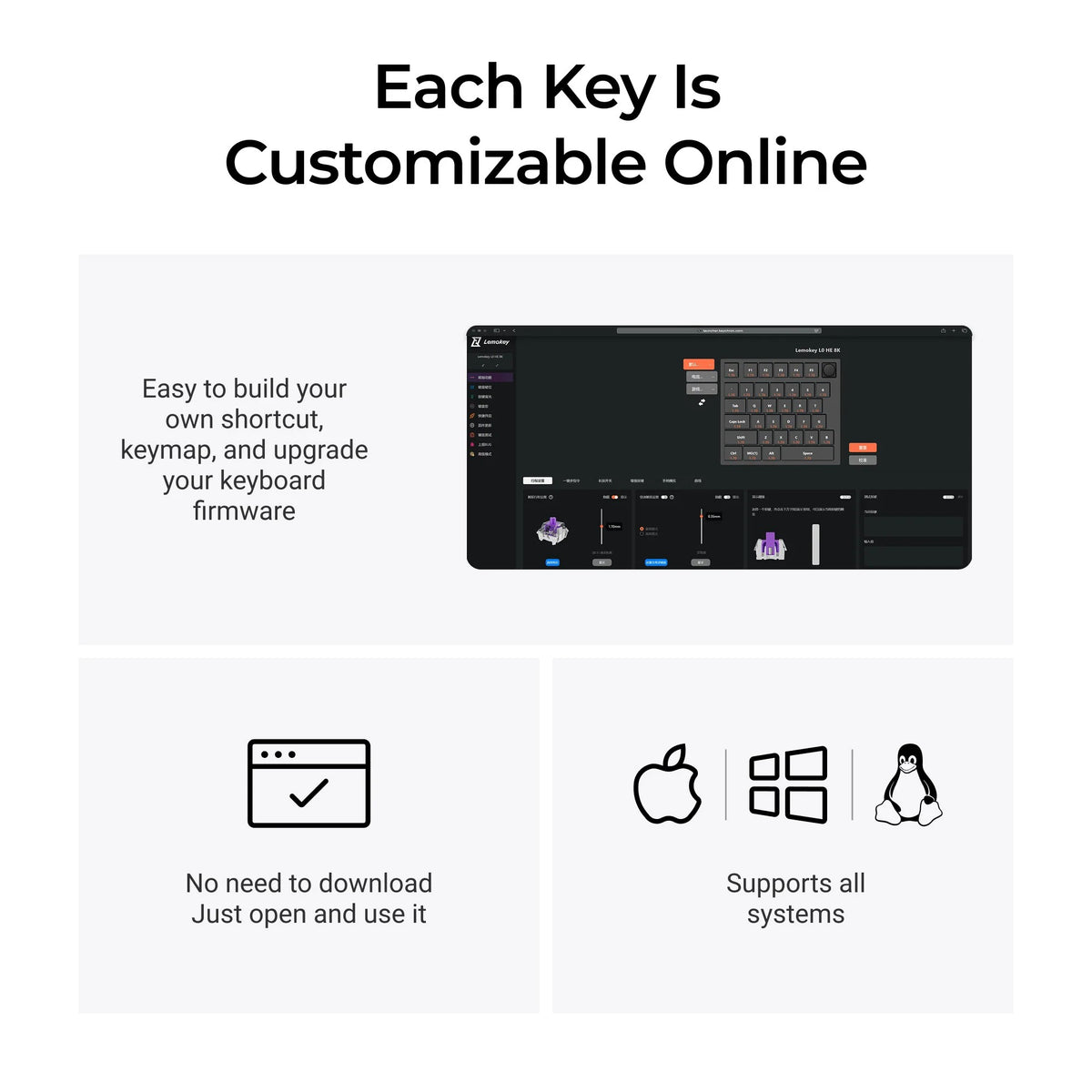 Lemokey L0 HE Switch Magnetic Teclado One Handed Gaming
