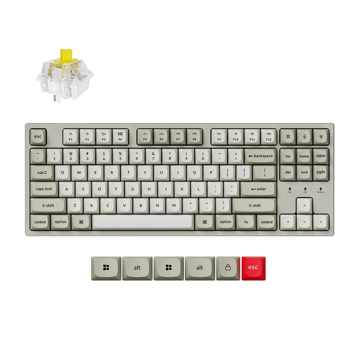 Keychron C1 Pro 8K QMK Teclado Mecânico Com Fio