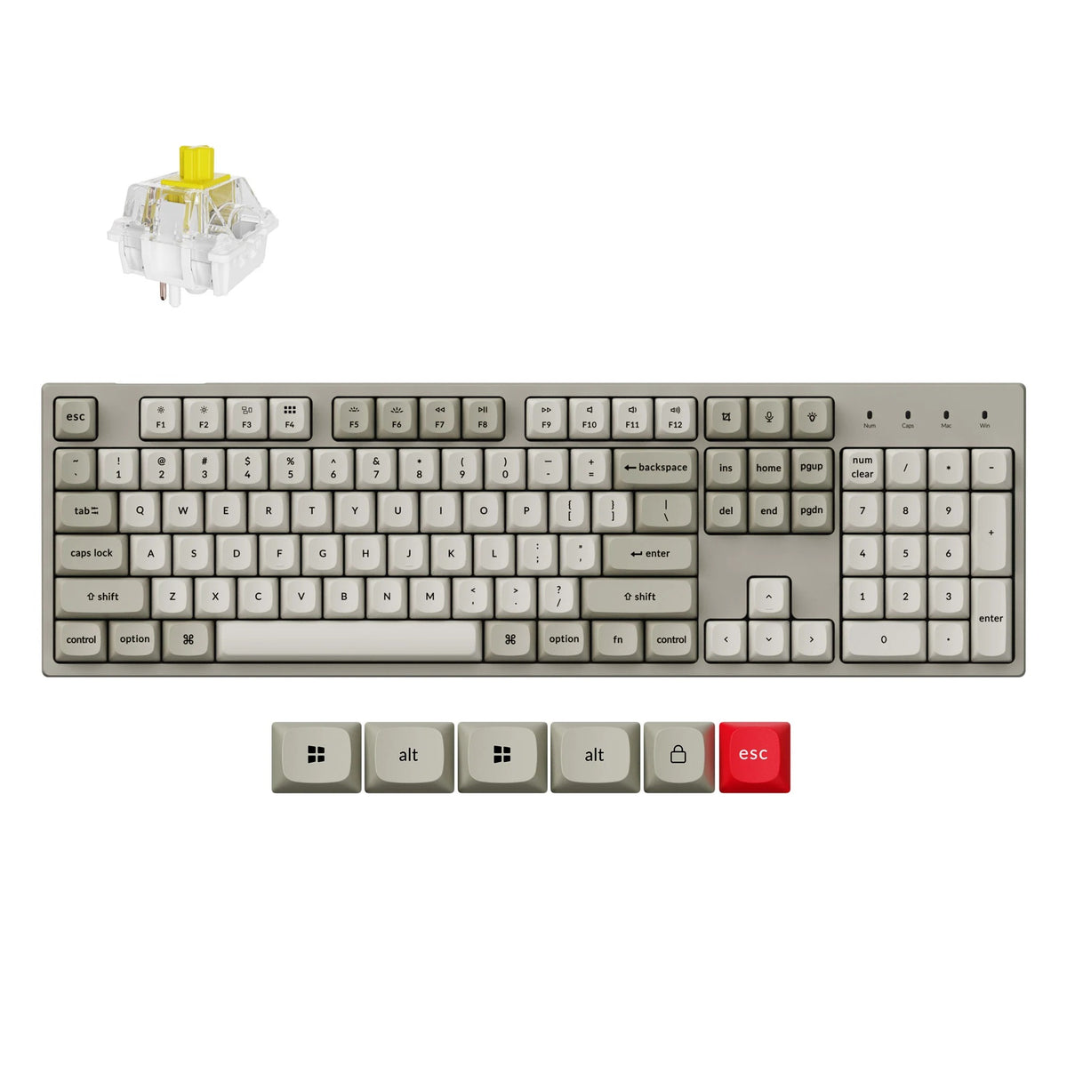 Keychron C2 Pro 8K QMK Teclado Mecânico Com Fio