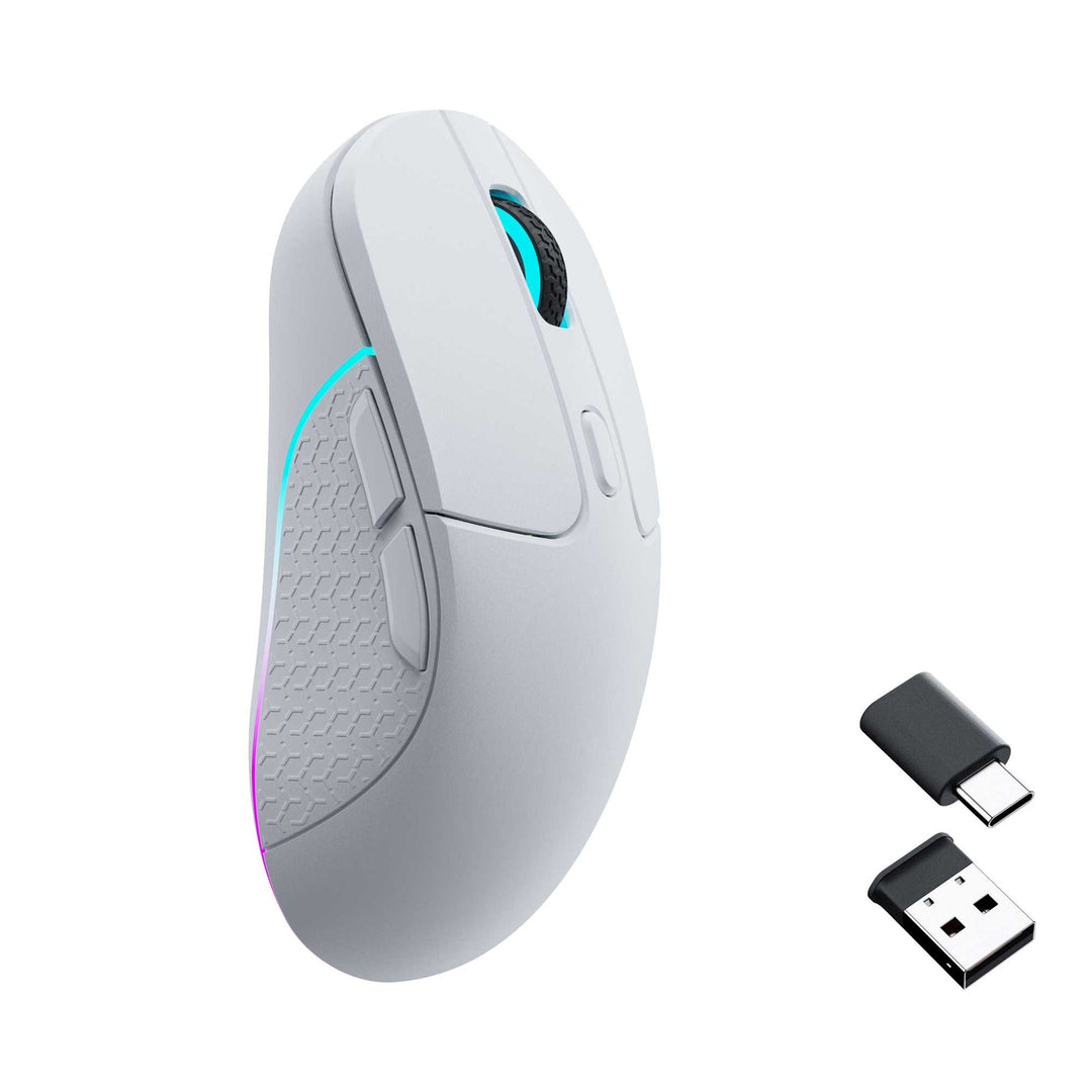 keychron mouse m3 wireless bluetooth wireless e usb cor white branco