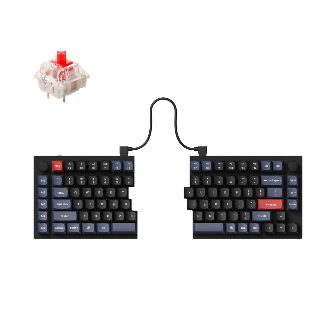 keychron q11 custom qmk via split design carbon black switch gateron g pro red mac os windows linux aluminum layout 75% knob