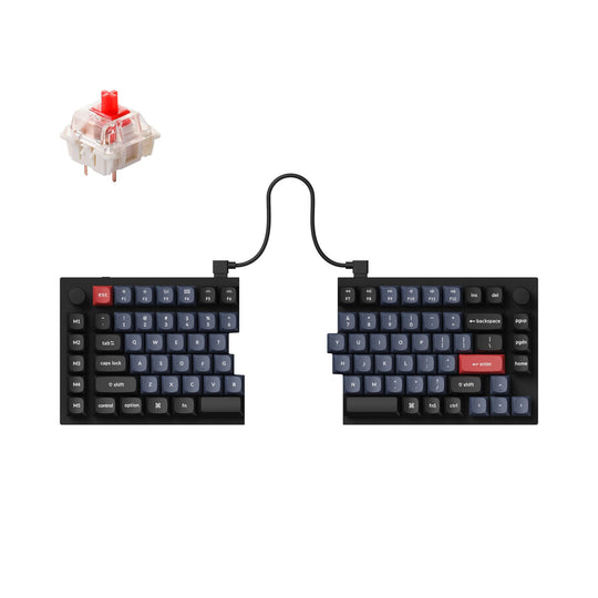 keychron q11 custom qmk via split design carbon black switch gateron g pro red mac os windows linux aluminum layout 75% knob
