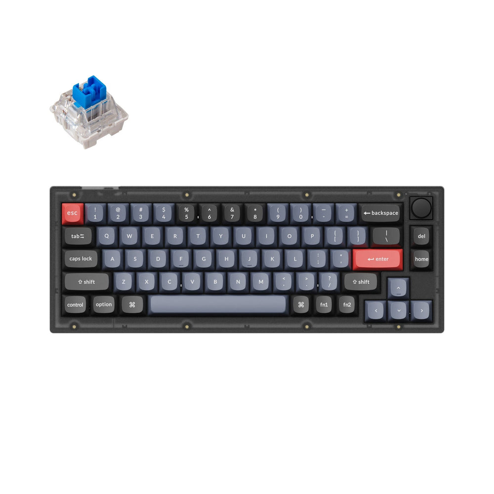keychron v2 knob qmk via frosted hot-swappable switch k pro blue