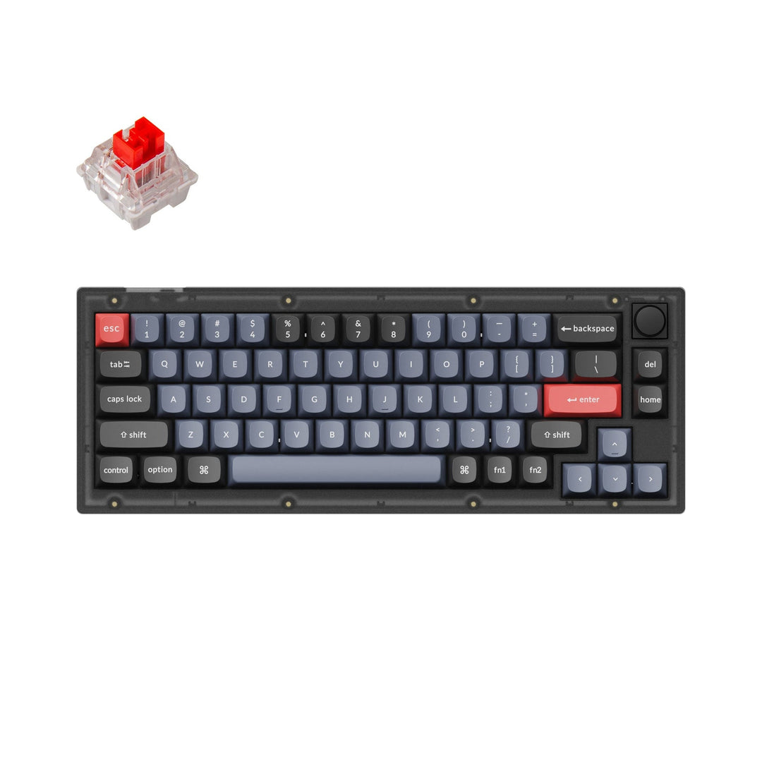 keychron v2 knob qmk via frosted hot-swappable switch k pro red