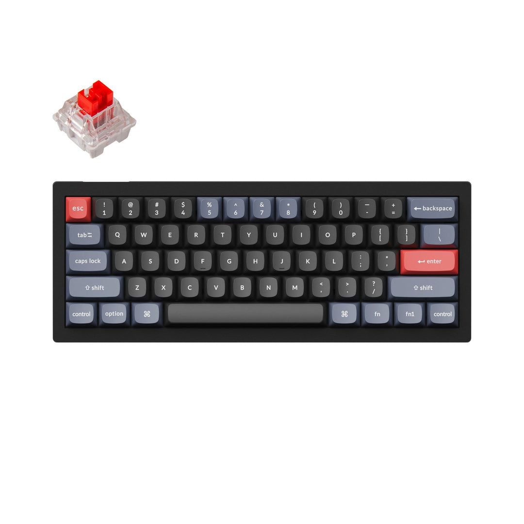 KEYCHRON V4 CARBON BLACK SWITCH RED QMK VIA RGB HOT-SWAPPABLE