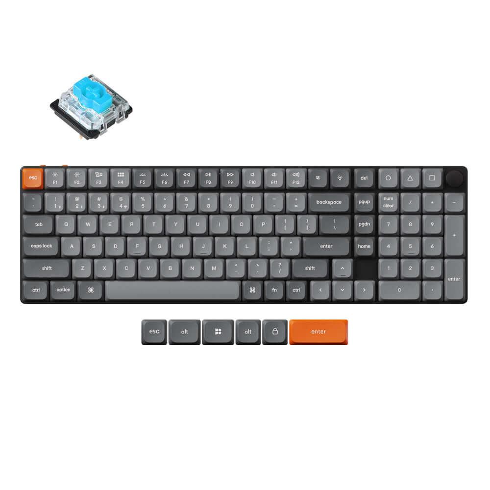 Keychron K17Max 96%キーボード、US配列.茶軸.ホットスワップ Keychron K17 Max | Teclado Mecânico 96% Wireless Low Profile