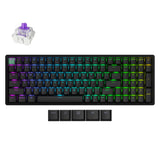 Keychron K4 HE magnetic keyboard with RGB lighting, custom switches, and detachable keycaps.