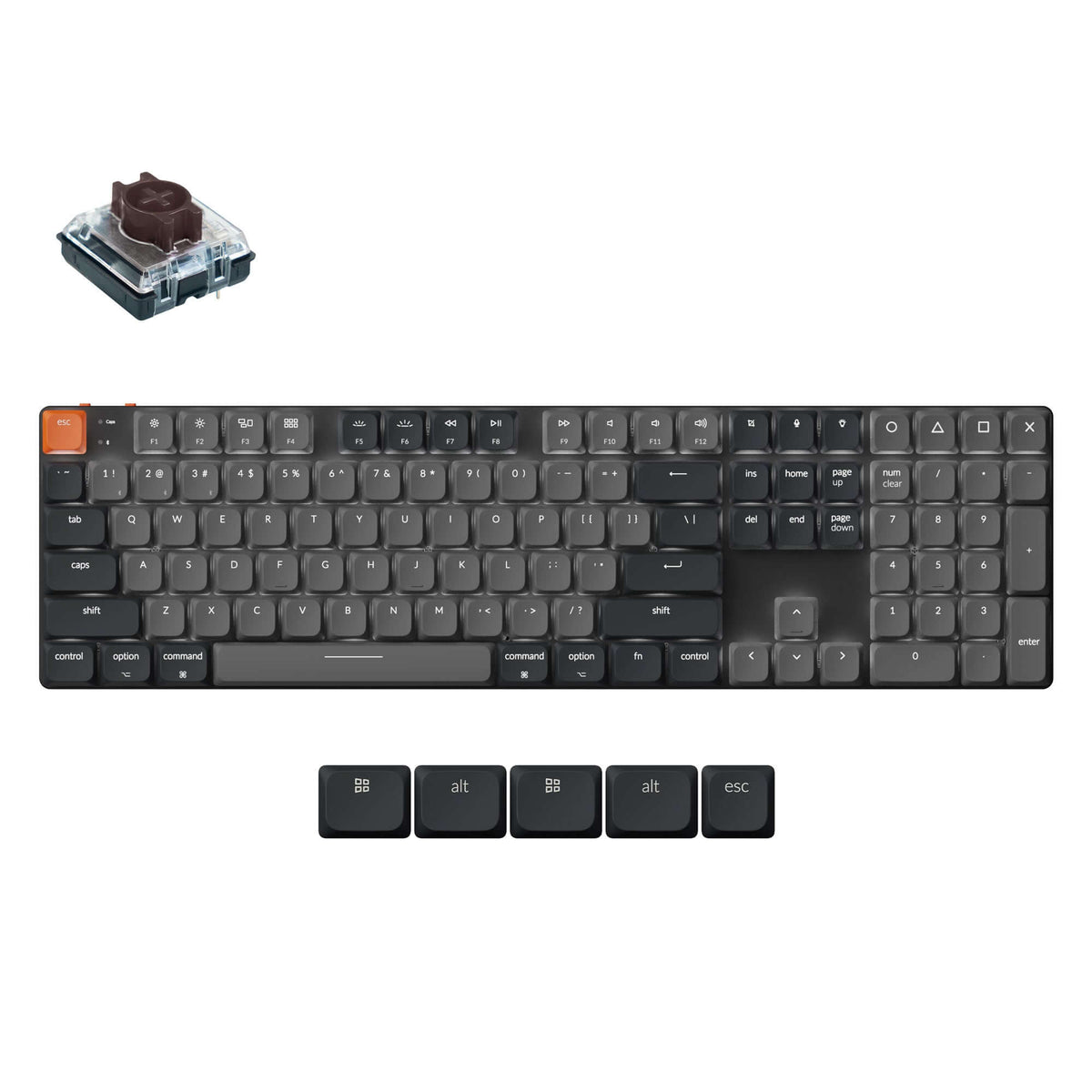 Keychron K5 QMK Version 2 low profile wireless mechanical keyboard with customizable keycaps