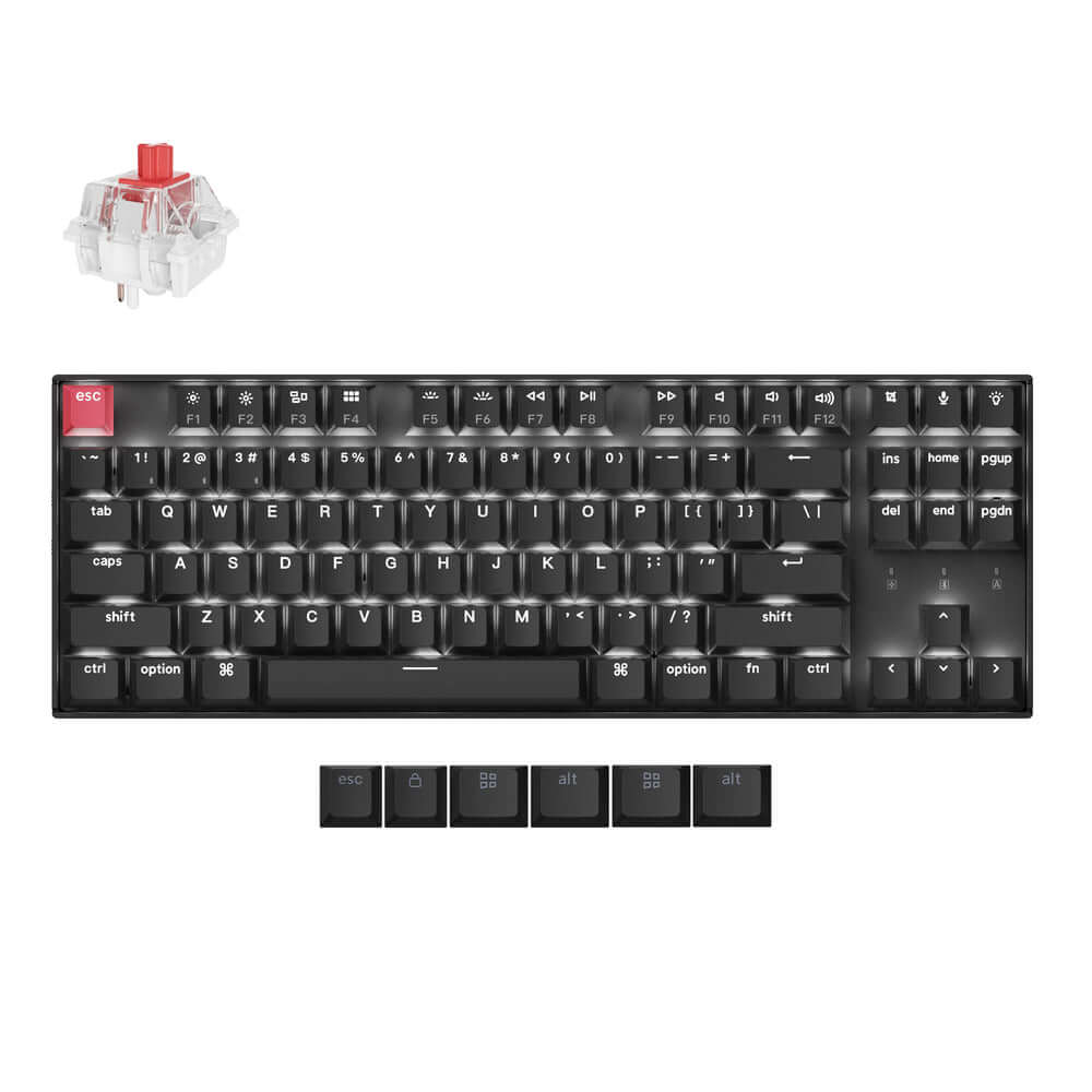 Keychron K8 Version 2 TKL wireless mechanical keyboard with high-performance switches.