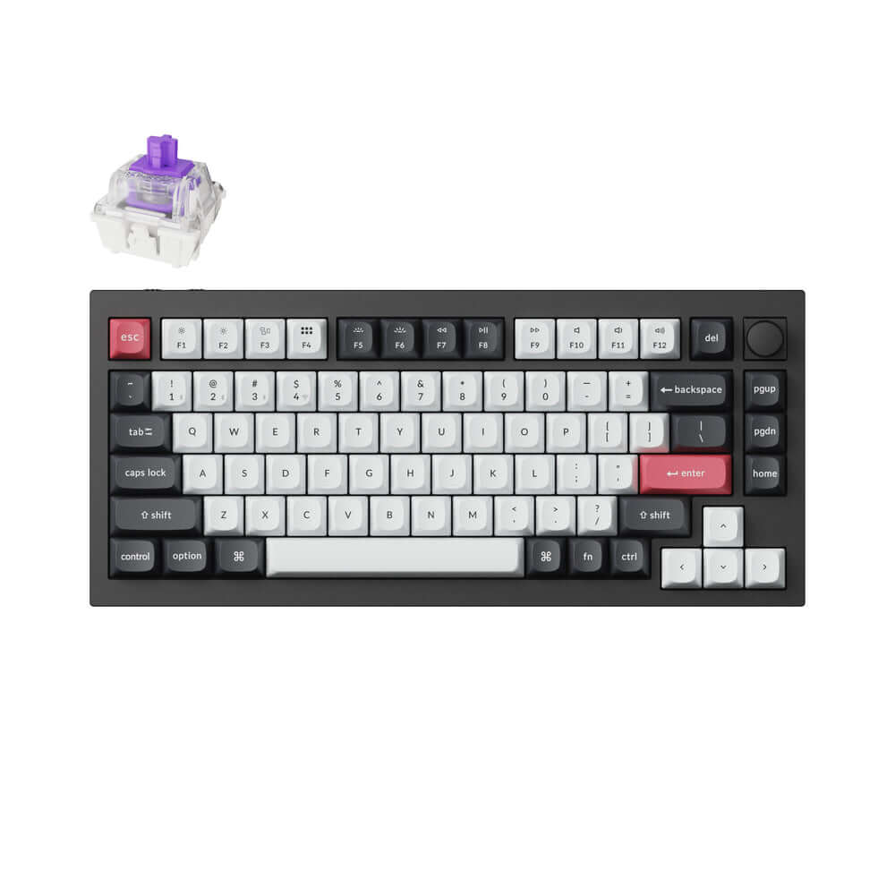 Teclado magnético (Gateron Nébula) com tripla conexão (Bluetooth + Wireless + USB-C), ANSI, iluminação RGB personalizável, layout 75%, cor Carbon Black
