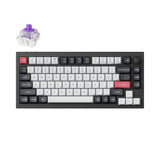 Teclado magnético (Gateron Nébula) com tripla conexão (Bluetooth + Wireless + USB-C), ANSI, iluminação RGB personalizável, layout 75%, cor Carbon Black
