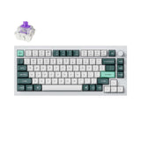 Teclado magnético (Gateron Nébula) com tripla conexão (Bluetooth + Wireless + USB-C), ANSI, iluminação RGB personalizável, layout 75%, cor Shell White
