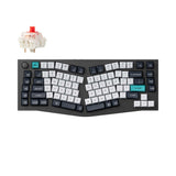 Keychron Q10 Max Alice Layout mechanical keyboard with custom keycaps and a switch on top.