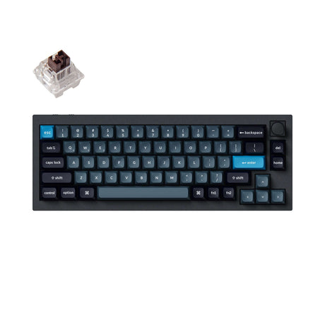 Keychron Q2 PRO Layout 65% RGB BACKLIGHT QMK VIA HOT-SWAPPABLE ALUMINIO KEYCAPS KSA PBT KEYCAPS WIRELESS E COM FIO DOUBLE GASKET DESIGN CARBON BLACK SWITCH KEYCHRON K PRO BROWN