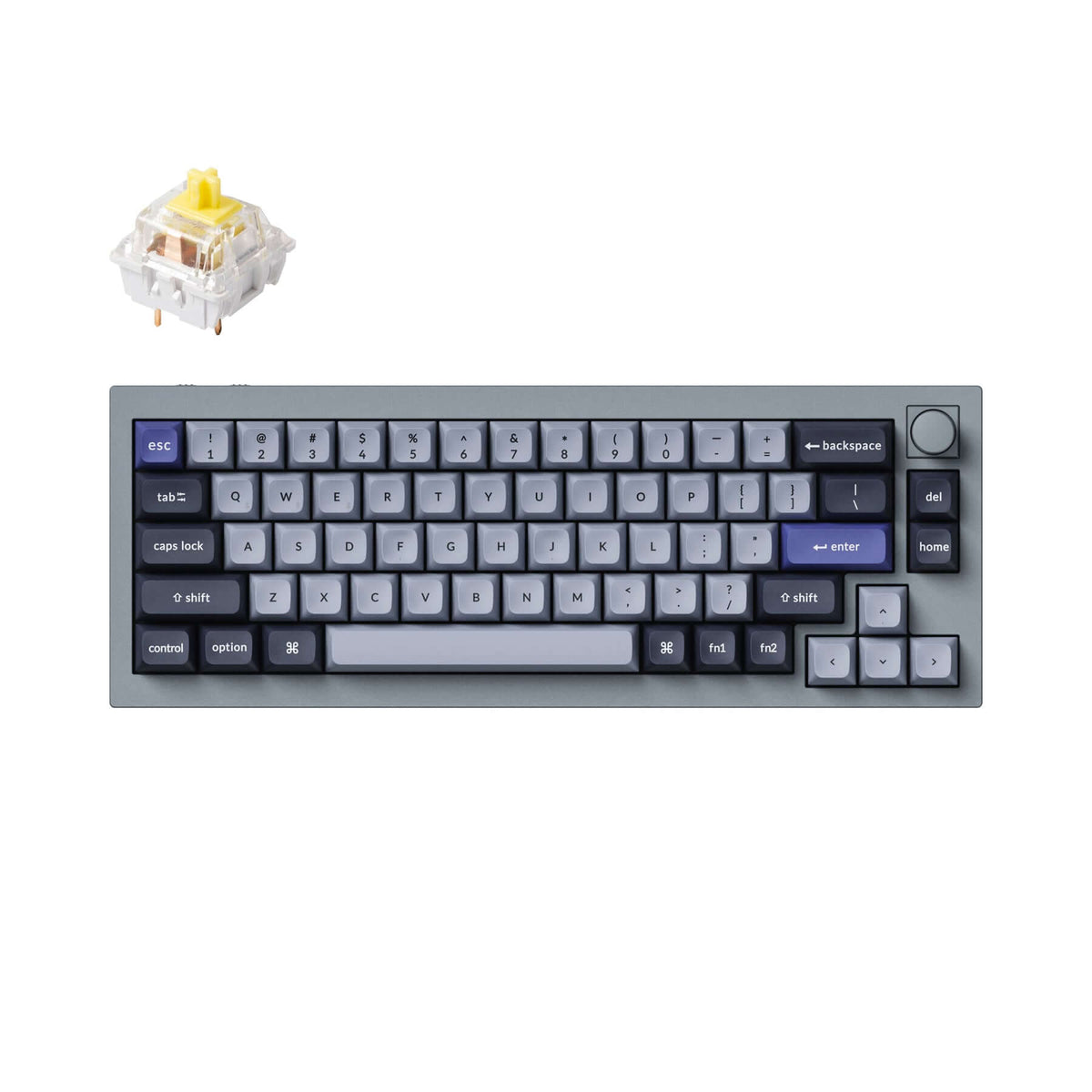 Keychron Q2 PRO Layout 65% RGB BACKLIGHT QMK VIA HOT-SWAPPABLE ALUMINIO KEYCAPS KSA PBT KEYCAPS WIRELESS E COM FIO DOUBLE GASKET DESIGN COR SILVER GREY SWITCH KEYCHRON K PRO BANANA