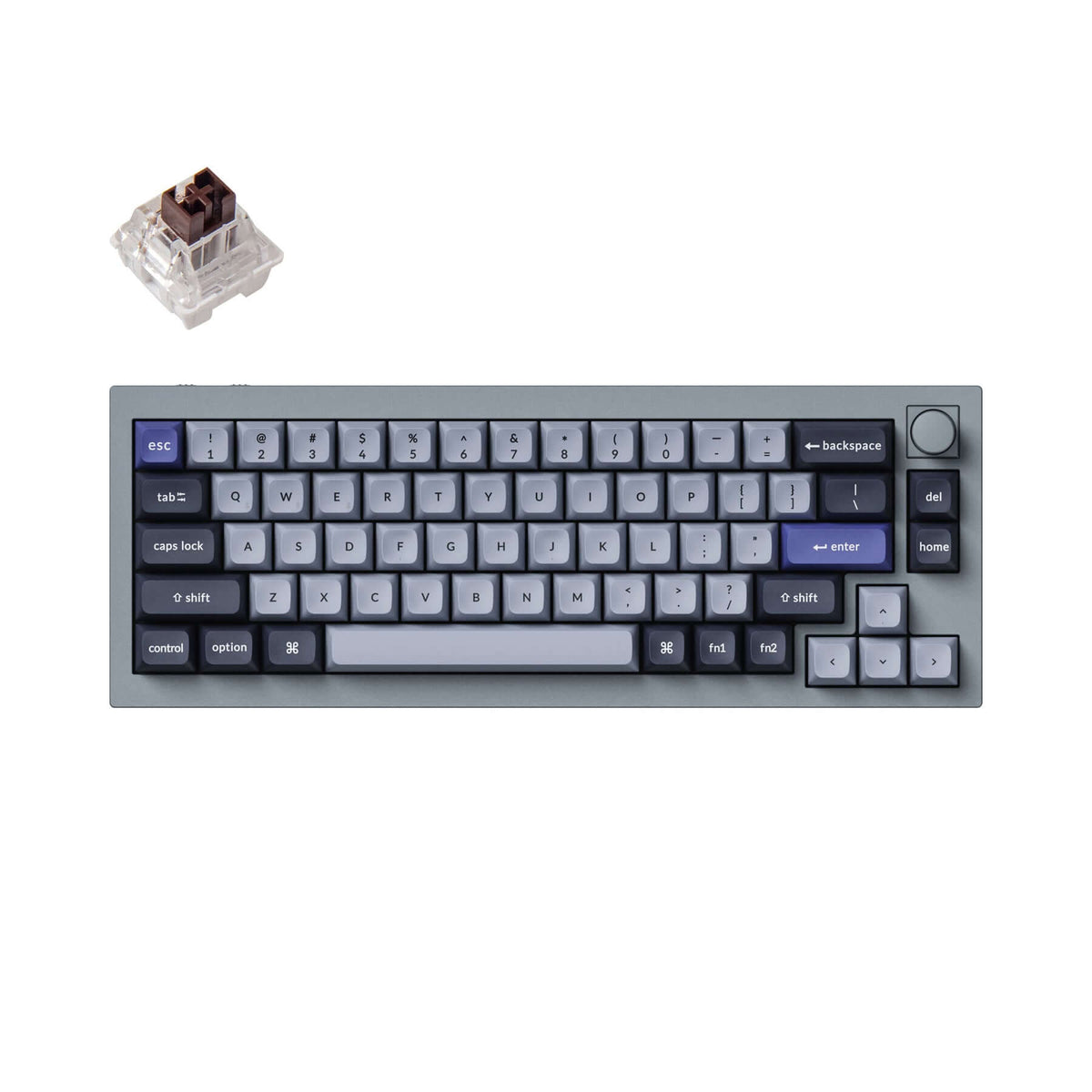 Keychron Q2 PRO Layout 65% RGB BACKLIGHT QMK VIA HOT-SWAPPABLE ALUMINIO KEYCAPS KSA PBT KEYCAPS WIRELESS E COM FIO DOUBLE GASKET DESIGN COR SILVER GREY SWITCH KEYCHRON K PRO BROWN