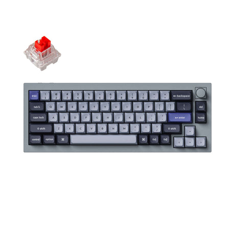 Keychron Q2 PRO Layout 65% RGB BACKLIGHT QMK VIA HOT-SWAPPABLE ALUMINIO KEYCAPS KSA PBT KEYCAPS WIRELESS E COM FIO DOUBLE GASKET DESIGN COR SILVER GREY SWITCH KEYCHRON K PRO RED