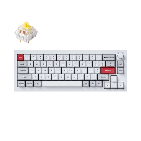 Keychron Q2 PRO Layout 65% RGB BACKLIGHT QMK VIA HOT-SWAPPABLE ALUMINIO KEYCAPS KSA PBT KEYCAPS WIRELESS E COM FIO DOUBLE GASKET DESIGN COR SHELL WHITE SWITCH KEYCHRON K PRO BANANA