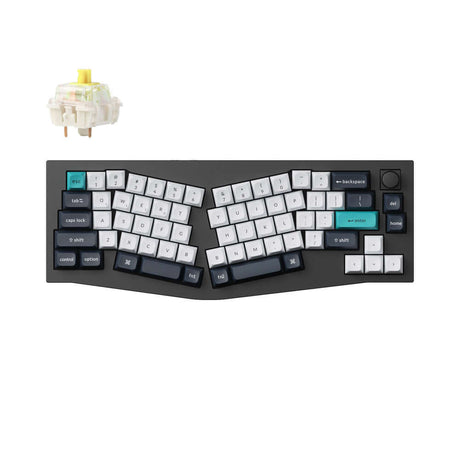 Keychron Q8 Max mechanical keyboard with Alice layout and customizable keycaps, showcasing premium design.