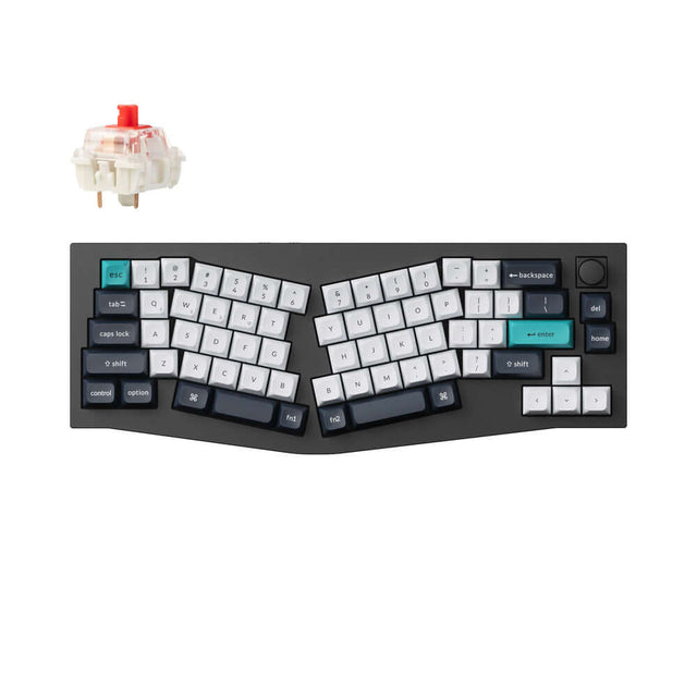 Keychron Q8 Max Alice layout mechanical keyboard with custom key switches and wireless design.