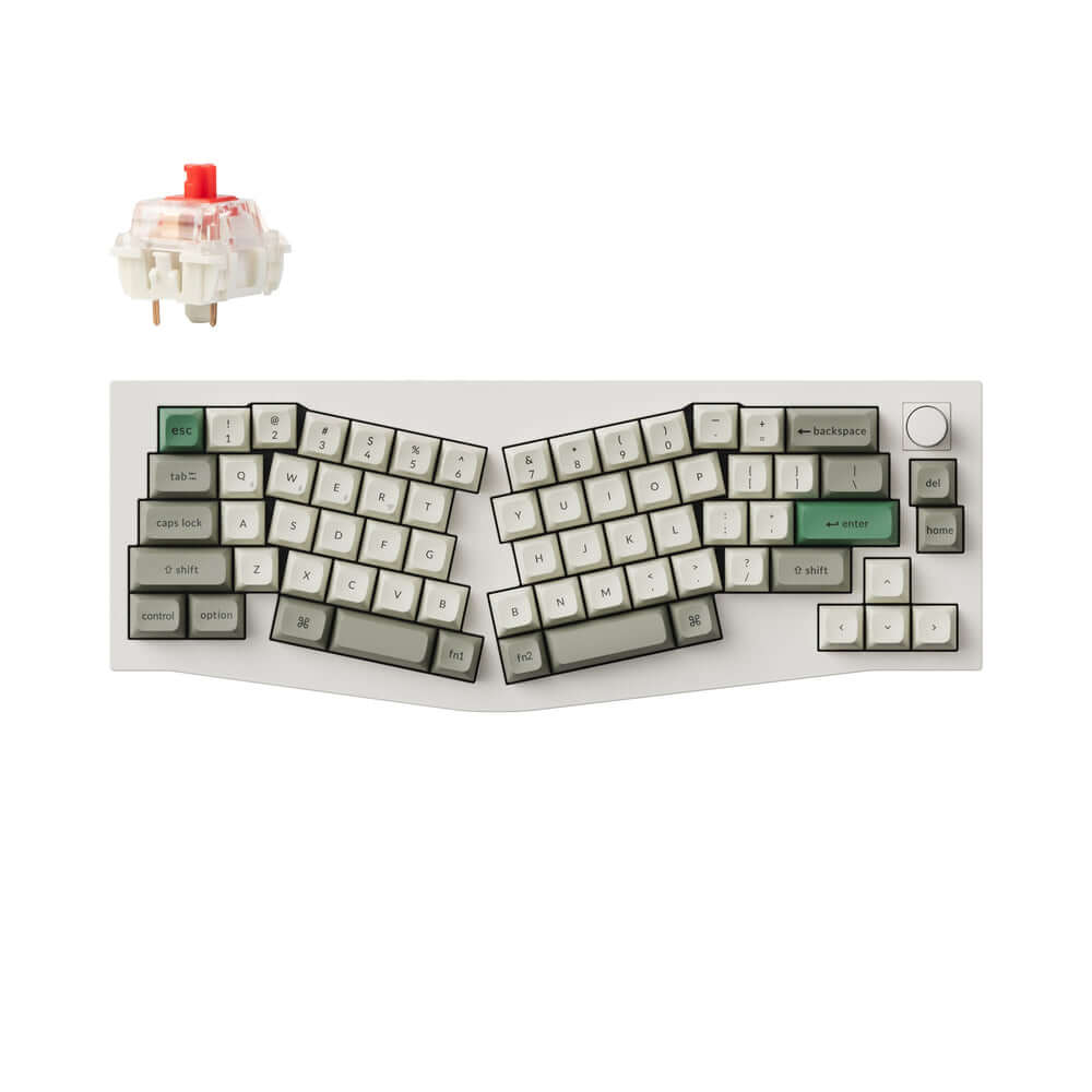 Keychron Q8 Max Alice layout mechanical keyboard with customizable switches and wireless connectivity.