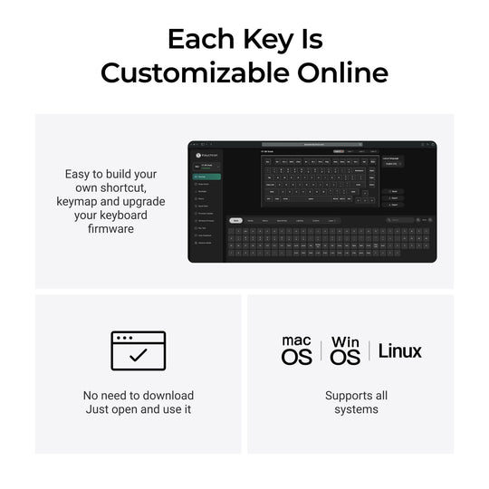Keychron V1 8K QMK Teclado Mecânico Custom Com Fio