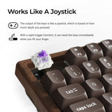 Magnetic keyboard switches provide pressure-sensitive input and rapid trigger response.