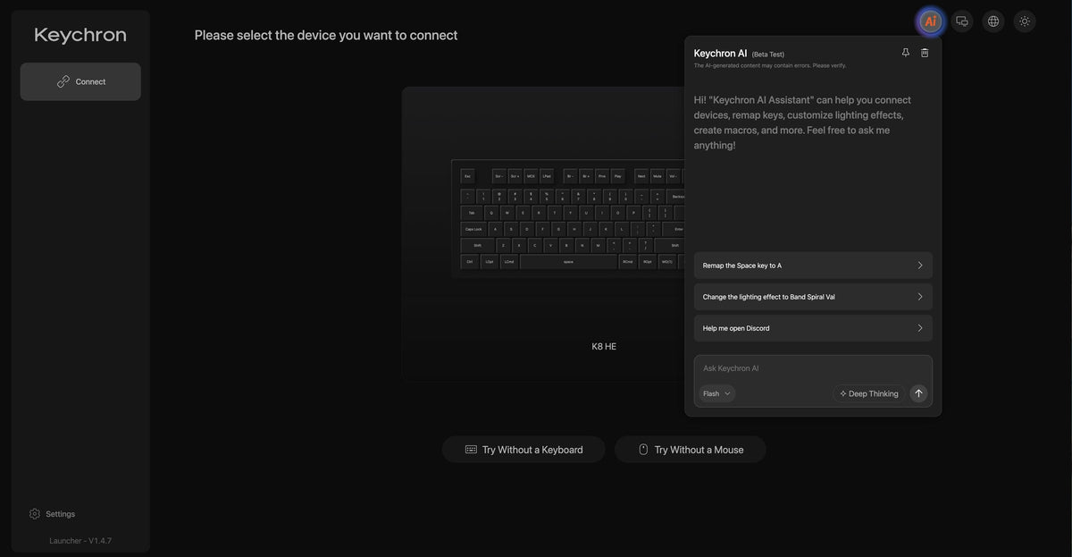Keychron K8 HE All-Wood — Keychron-K8-HE-All-Wood-Edition-Launcher-AI-Assistant.jpg