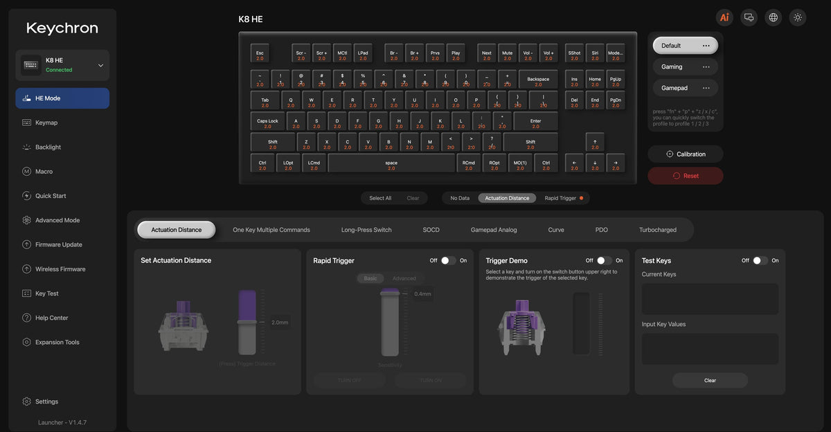 Keychron K8 HE All-Wood — Keychron-K8-HE-All-Wood-Edition-Launcher-HE-Mode.jpg