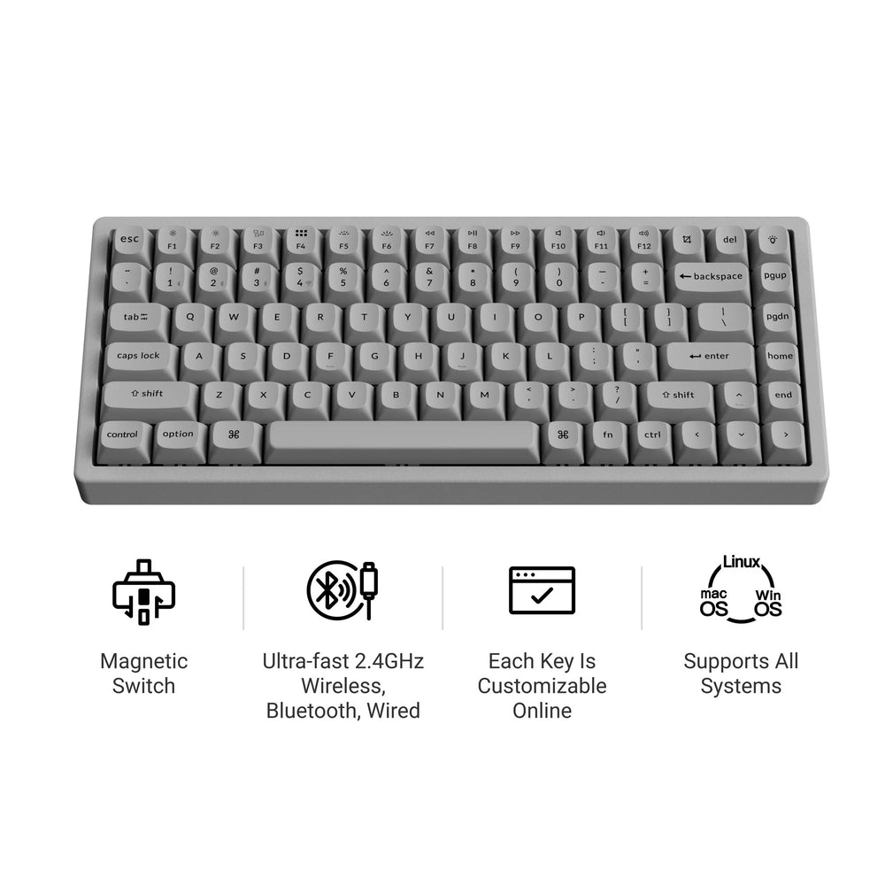 Keychron K2 HE Switch Magnetic Teclado Custom Wireless - Concrete Edition