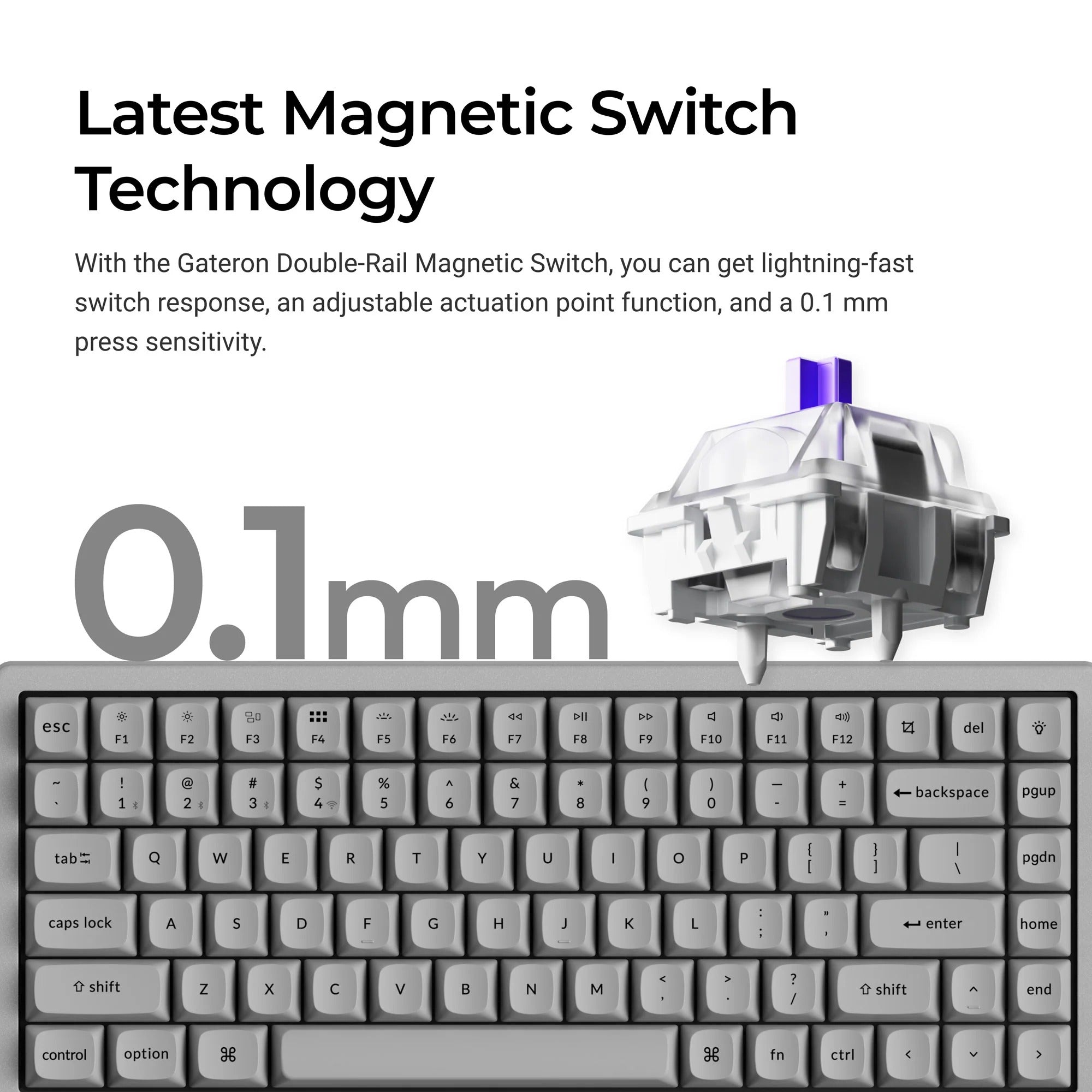 Keychron K2 HE Concrete Edition | Teclado Magnético de Concreto 75