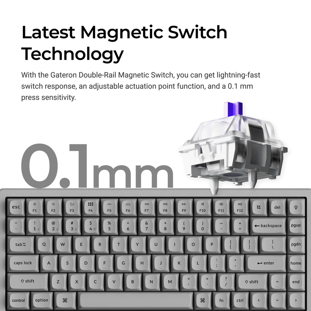 Keychron K2 HE Switch Magnetic Teclado Custom Wireless - Concrete Edition