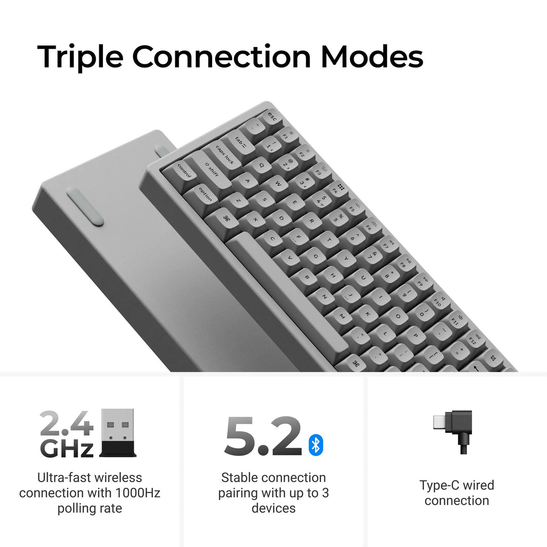Keychron K2 HE Switch Magnetic Teclado Custom Wireless - Concrete Edition