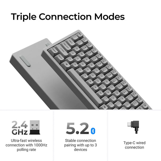 Keychron K2 HE Switch Magnetic Teclado Custom Wireless - Concrete Edition