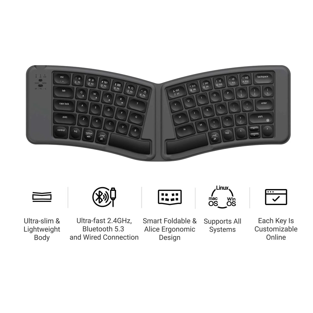 Keychron B11 Pro Ultra-Slim Teclado Sem Fio Dobrável