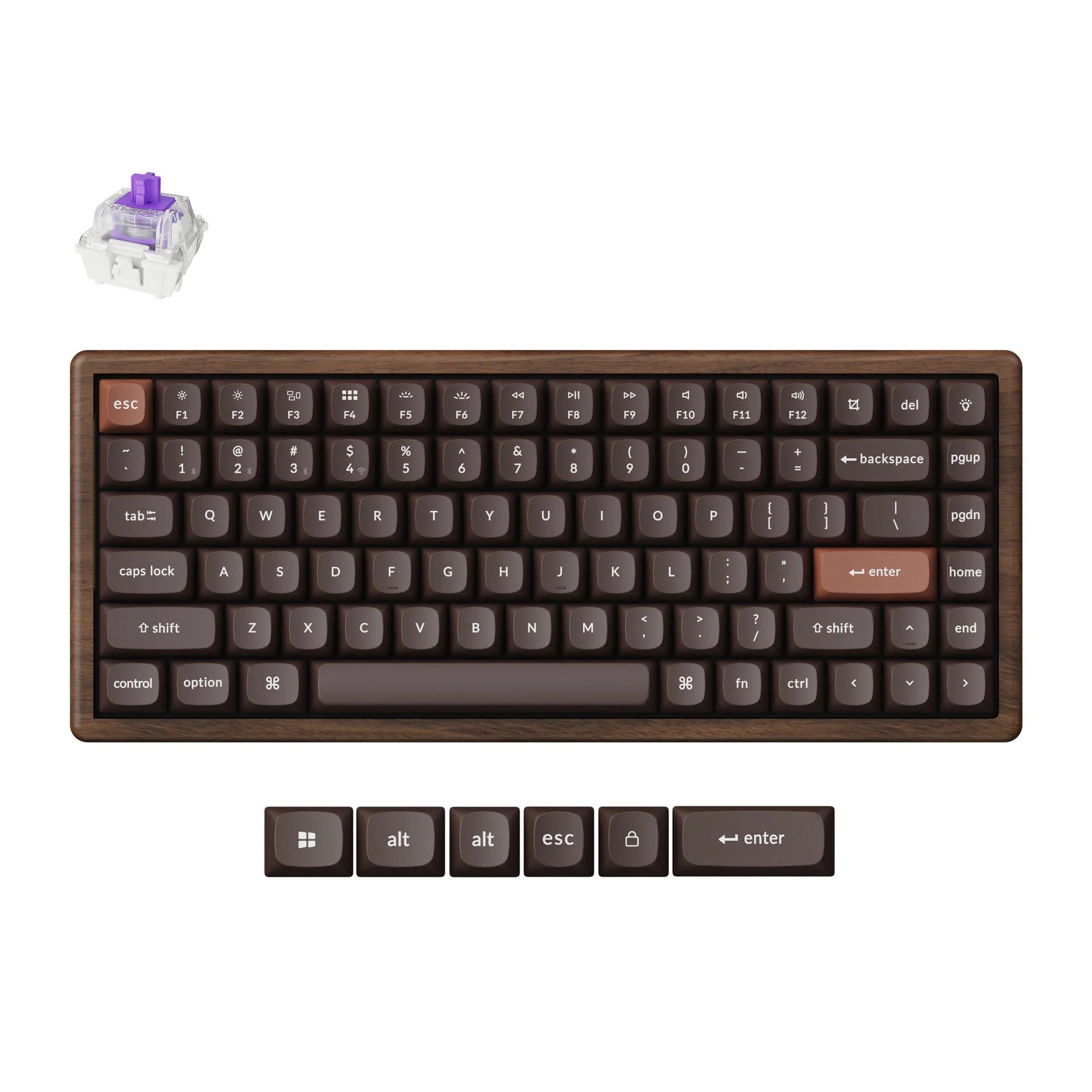 Keychron K2 HE 木製リストレスト付き Keychron K2 HE All-Wood | Teclado Magnético 75% Tri-Mode