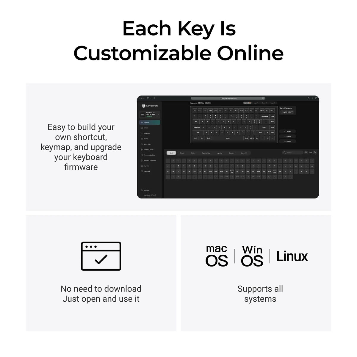 Keychron K3 Ultra 8K Teclado Mecânico Custom Wireless