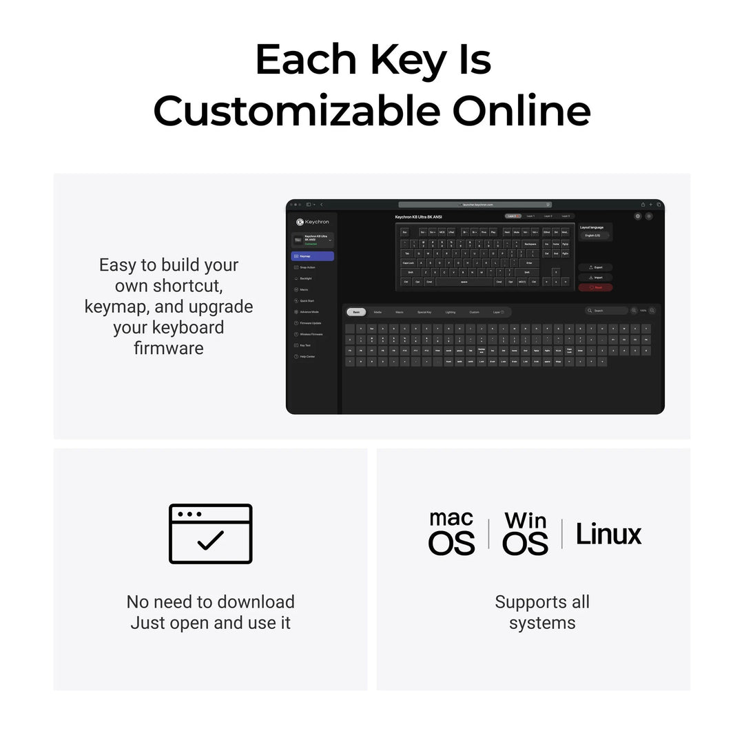 Keychron K8 Ultra 8K Teclado Mecânico Wireless Custom