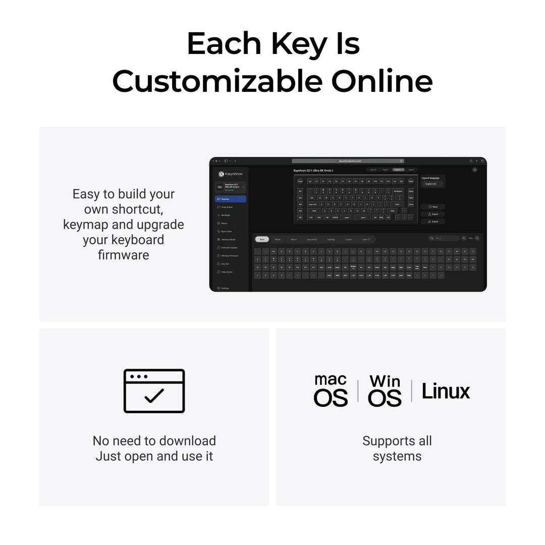 Keychron Q11 Ultra 8K Teclado Mecânico Custom Wireless