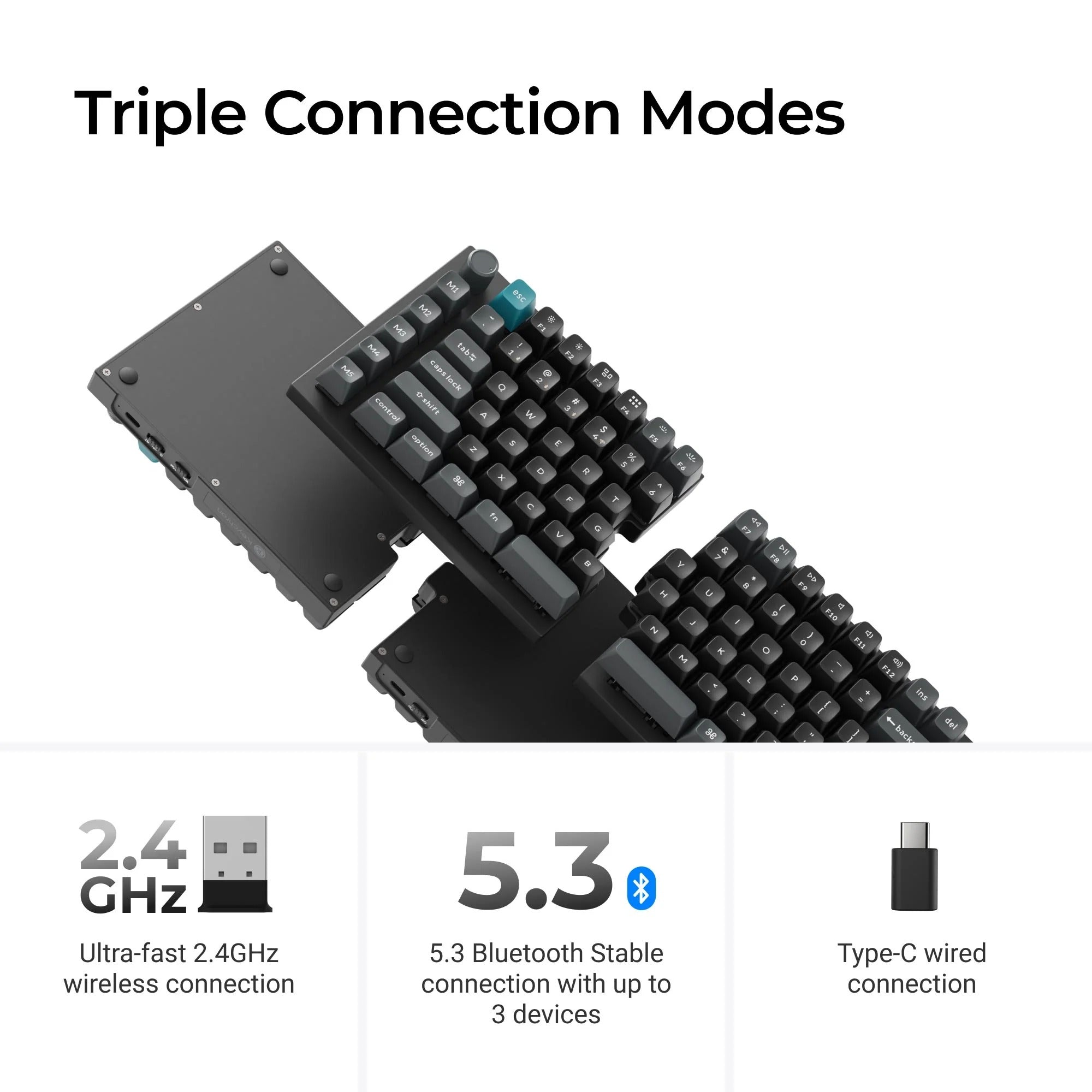 キーボード Keychron Q11 Ultra 8K Keychron Q11 Ultra 8K | Teclado Mecânico Split Wireless Custom