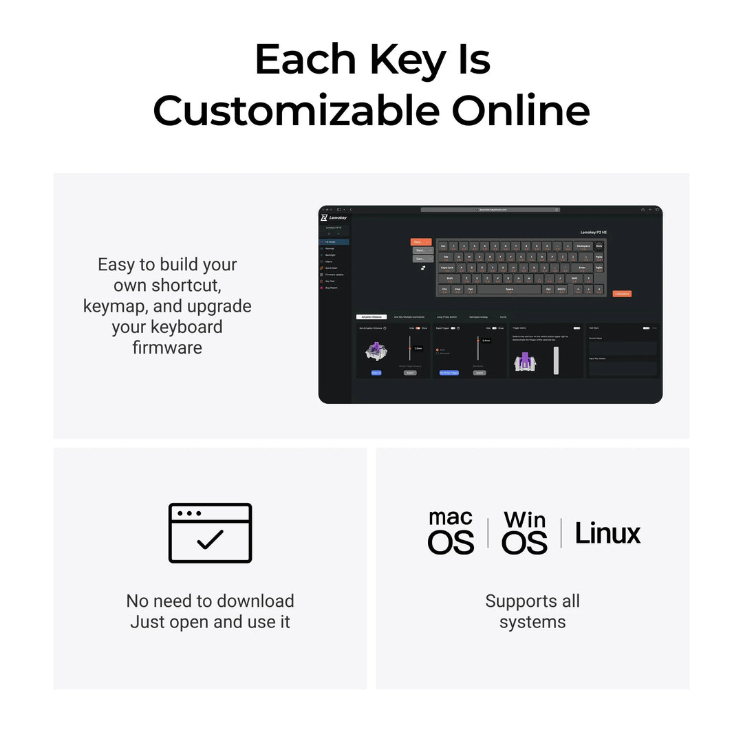Lemokey P2 HE Switch Magnetic Teclado Custom Wireless Gaming