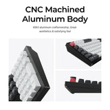 Teclado magnético (Gateron Nébula), corpo em alumínio, com tripla conexão (Bluetooth + Wireless + USB-C), ANSI, iluminação RGB personalizável, layout 100%, cor Carbon Black