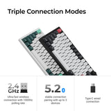 Teclado magnético (Gateron Nébula) com tripla conexão (Bluetooth + Wireless + USB-C), ANSI, iluminação RGB personalizável, layout 100%, em alumínio