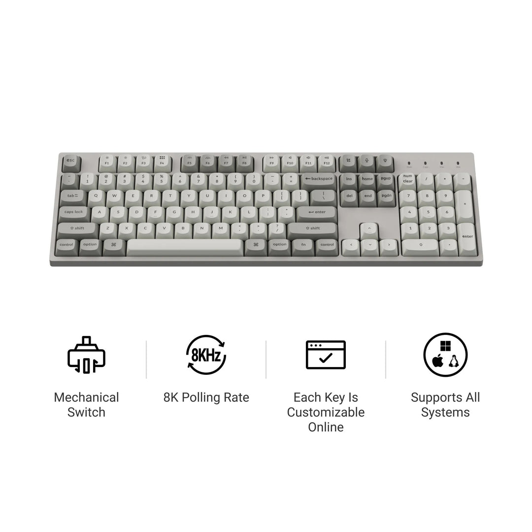 Keychron C2 Pro 8K QMK Teclado Mecânico Com Fio